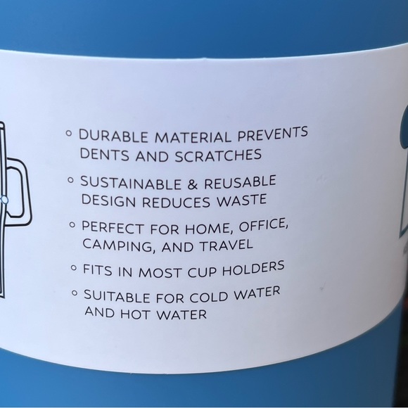 BNWT HYDRAQUENCH 40 fl. oz. Light Blue Tumbler with 2 Straw Topper - Picture 4 of 8